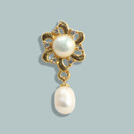Star Shaped Gold plated Freshwater pearl Earrings for Women & Girls
