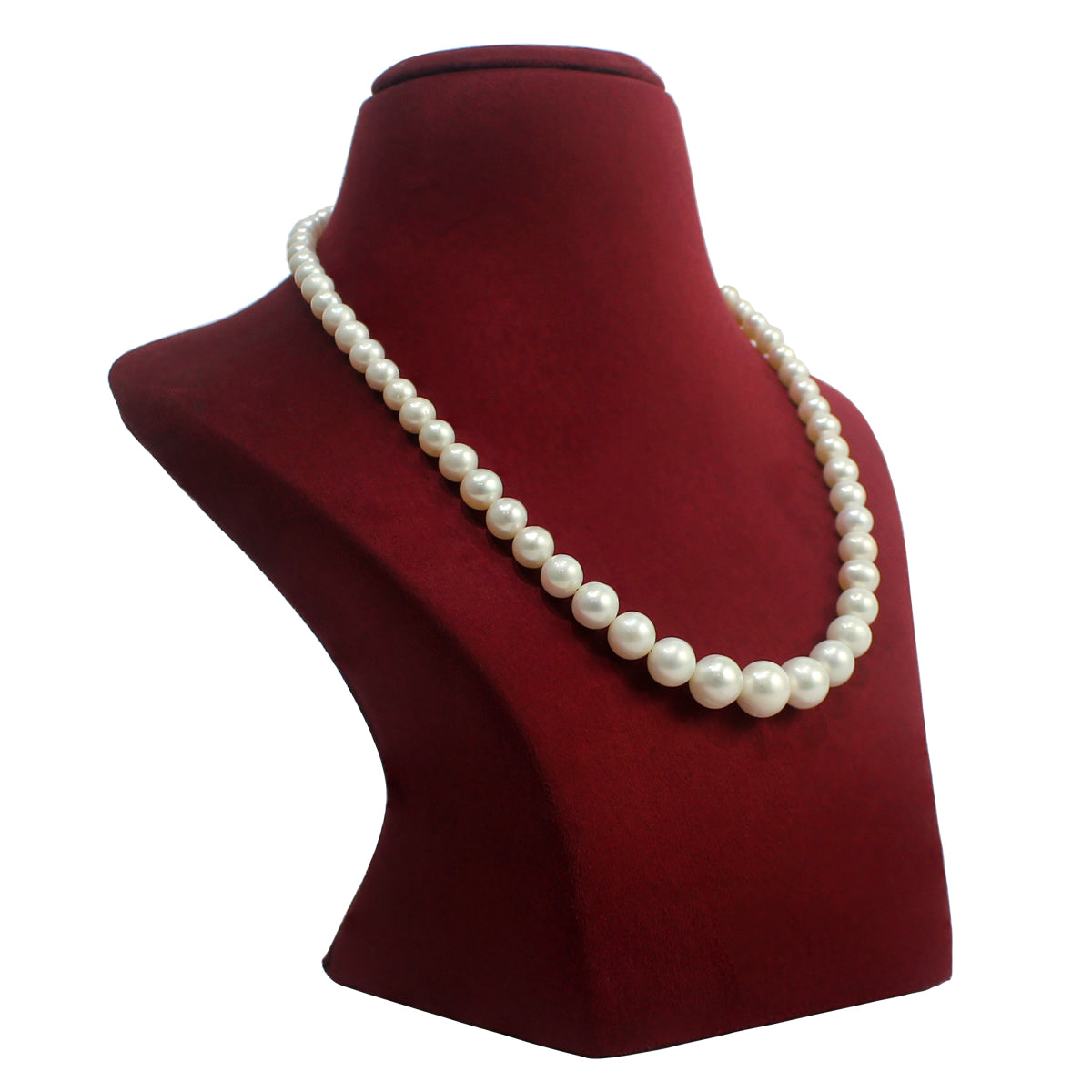 Single Layer White and Peach Freshwater Pearl Necklace - Maya Bazaar