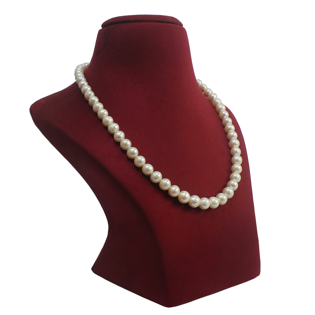 Peach Colour Freshwater Rounded pearl necklace for women-Maya Bazaar