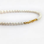 Single Layer White and Peach Freshwater Pearl Necklace - Maya Bazaar