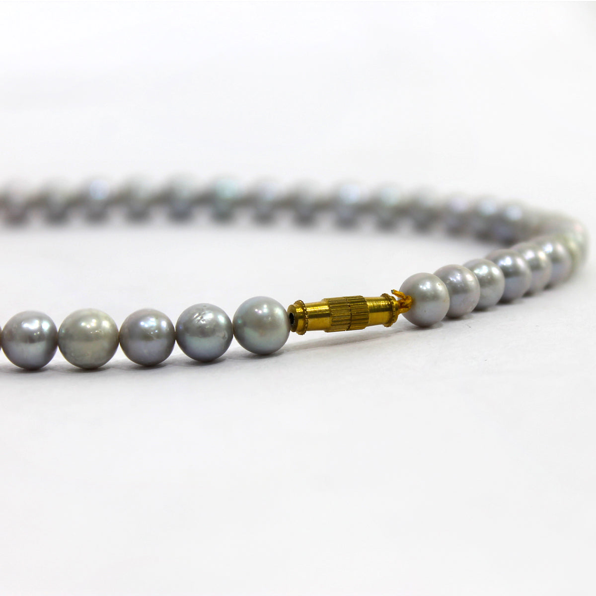 Freshwater Gray colour Rounded pearl necklace for women - Maya Bazaar