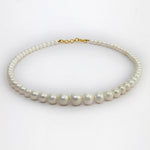 Single Layer White and Peach Freshwater Pearl Necklace - Maya Bazaar