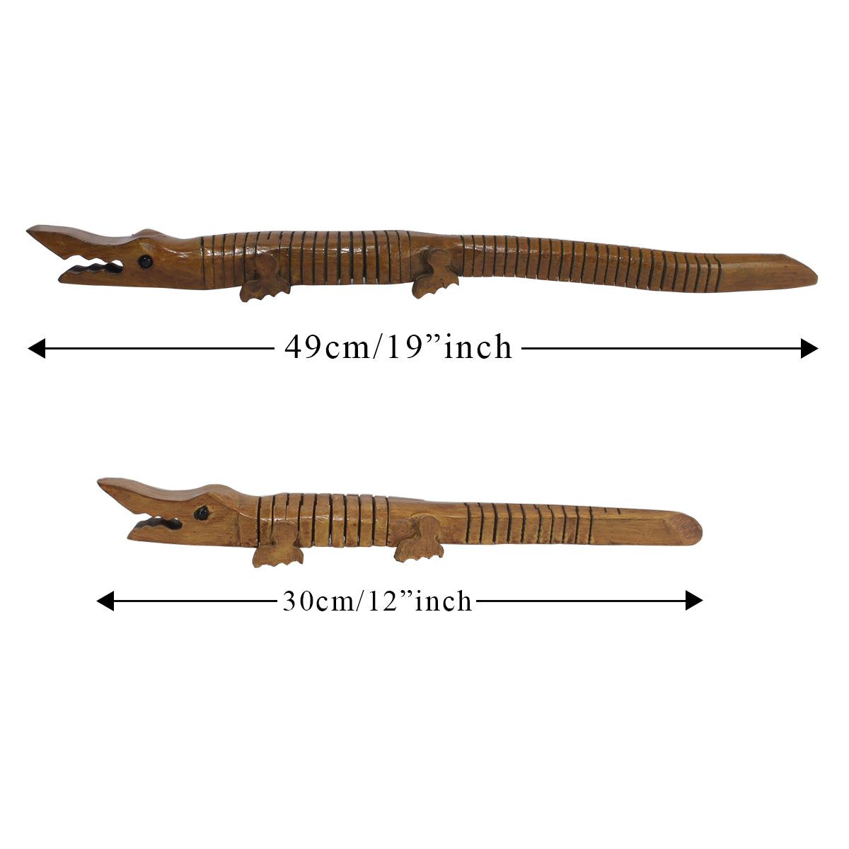 Wooden Crocodile Showpiece for Home Decor and Toy for Kids (Brown)