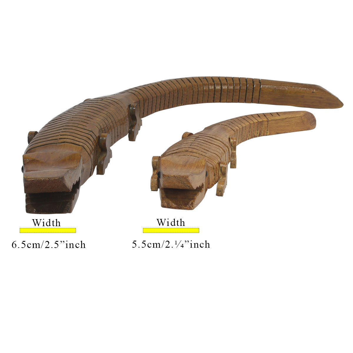 Wooden Crocodile Showpiece for Home Decor and Toy for Kids (Brown)