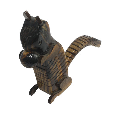 Wooden Squirrel Showpiece for Home Decor and Toy for Kids (Brown)-Maya Bazaar