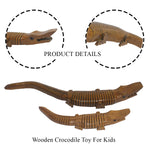 Wooden Crocodile Showpiece for Home Decor and Toy for Kids (Brown)
