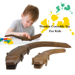 Wooden Crocodile Showpiece for Home Decor and Toy for Kids (Brown)