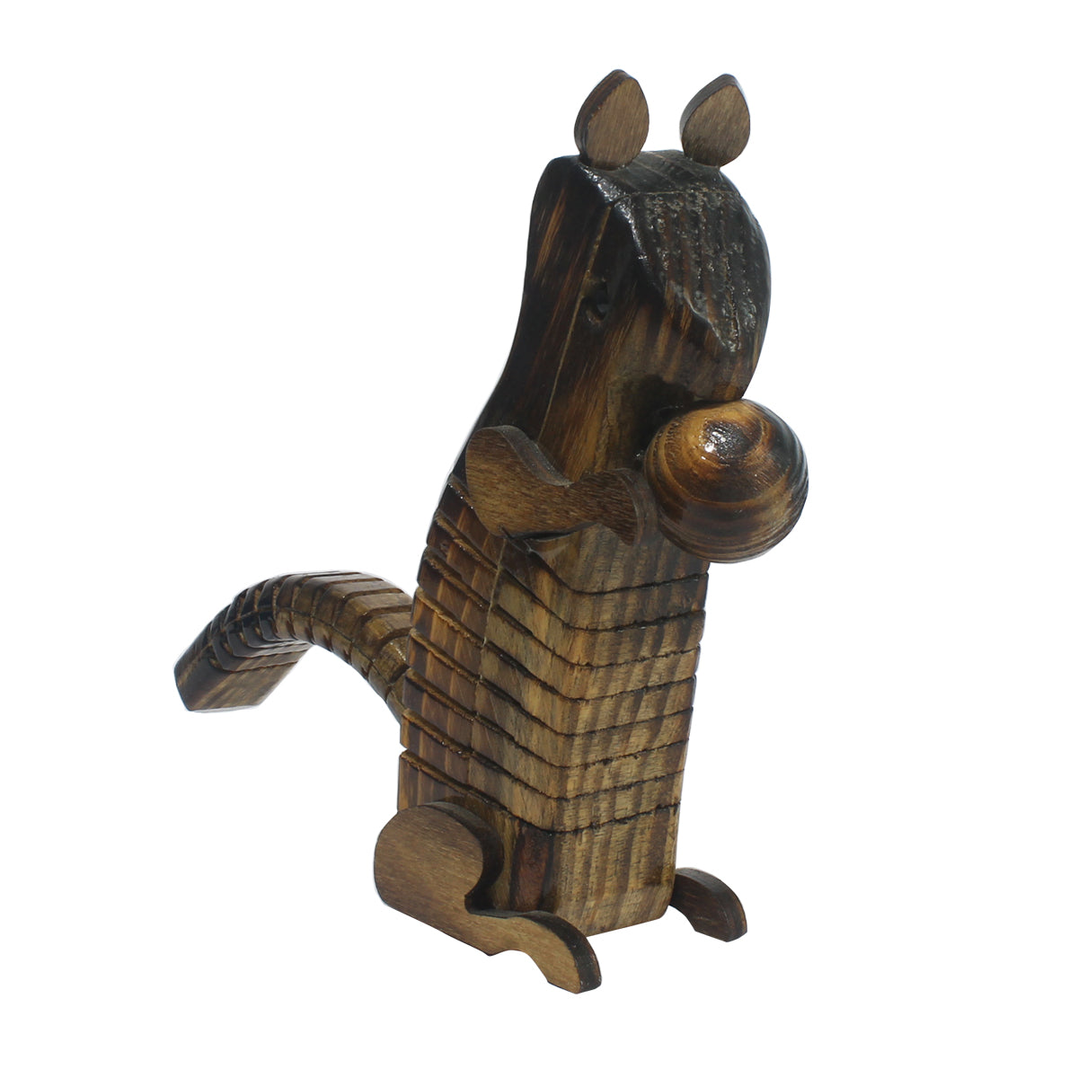 Wooden Squirrel Showpiece for Home Decor and Toy for Kids (Brown)-Maya Bazaar