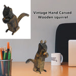 Wooden Squirrel Showpiece for Home Decor and Toy for Kids (Brown)-Maya Bazaar
