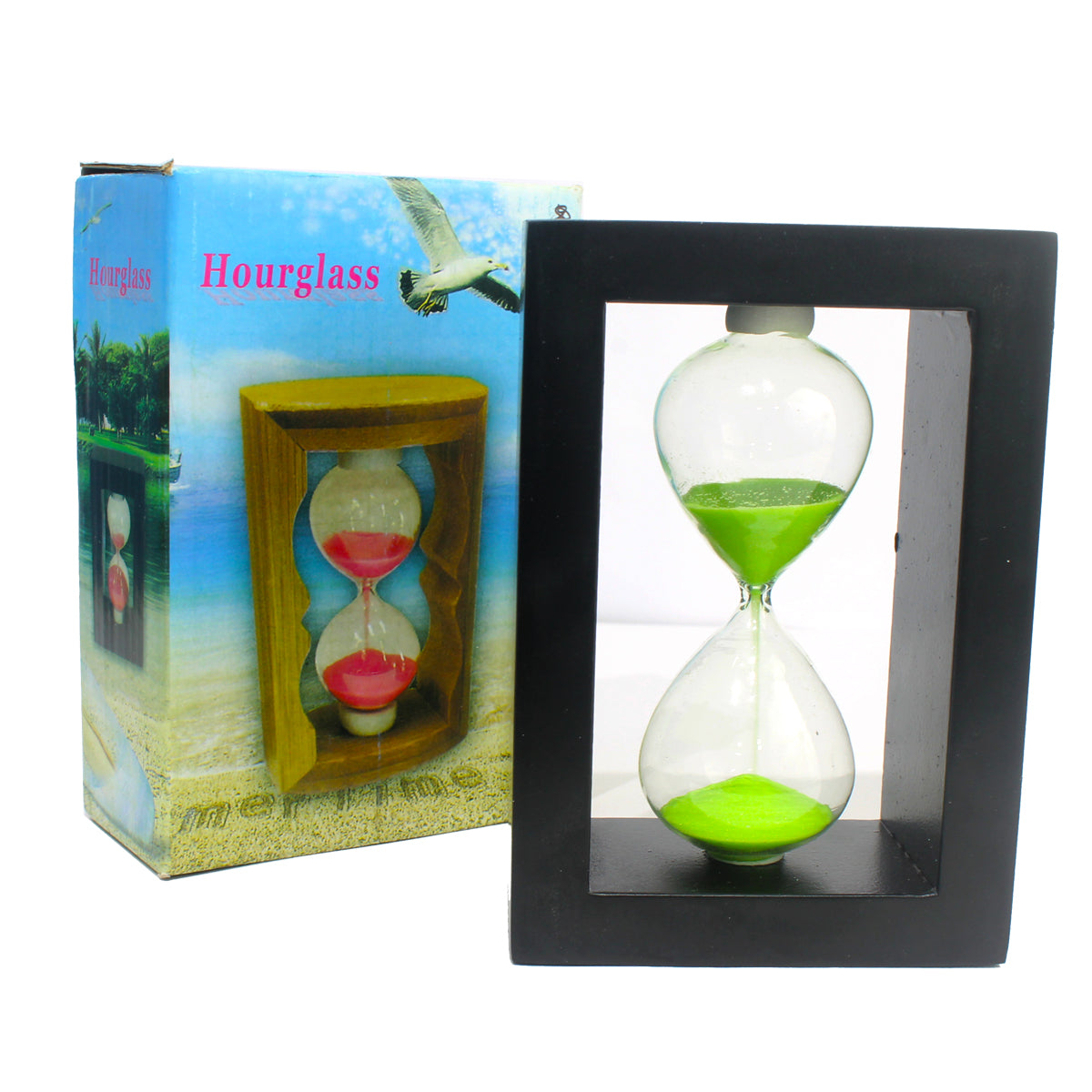Wooden Style Brass and Sand Timer Sand Glass Hour Glass Sand Clock - Maya Bazaar