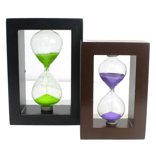 Wooden Style Brass and Sand Timer Sand Glass Hour Glass Sand Clock - Maya Bazaar