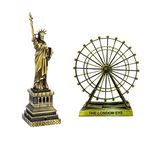 Burj Khalifa, Eiffel Tower, Big Ben Tower Combo Model Replica, Table Decorative Showpiece, Home Office Decor, Antique, Metal - 18CM