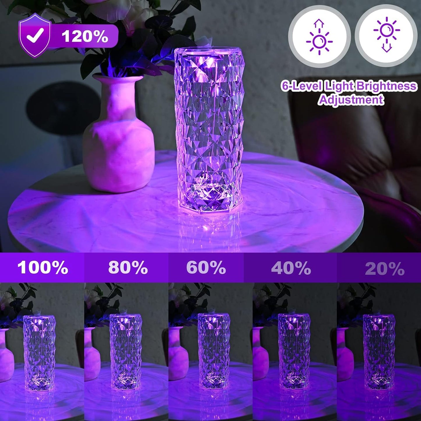 Maya Bazaar Remote Control 16 Different colour changing light Showpiece crystal Decor for Bedroom and office (pack of 1)