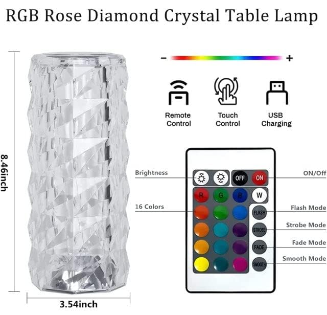 Maya Bazaar Remote Control 16 Different colour changing light Showpiece crystal Decor for Bedroom and office (pack of 1)