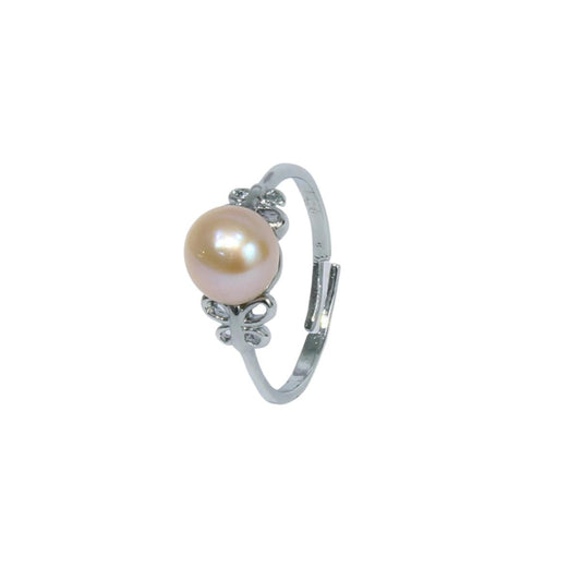 Maya Bazaar Designer Freshwater Pearl Ring For Women & Girls pearl rings for women stylish silver rings-Maya Bazaar