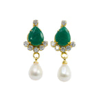 Stone Freshwater Pearl Beads Gold Earrings & Studs for women-Maya Bazaar