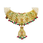 Maya Bazaar Traditional Gold Plated White Freshwater Pearl Designer Bridal Jewelery Set for women-Maya Bazaar