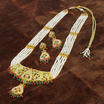 Maya Bazaar Traditional Gold Plated White Freshwater Pearl Designer Bridal Jewelery Set for women-Maya Bazaar