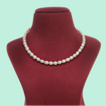 Classic White Freshwater Pearl Jewelry Set: Necklace, Drop Earrings, and Ring -Mayabazaar