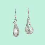 White Freshwater Pearls Jewelry Set of Necklace, Earrings, and Ring - Mayabazaar