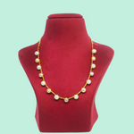 Gold Freshwater Pearl Jewelry Set: Necklace, Earrings, and Ring-Mayabazaar