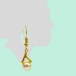 Gold Freshwater Pearl Jewelry Set: Necklace, Earrings, and Ring-Mayabazaar