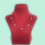 Vintage-Inspired Freshwater Pearl Jewelry Set: Necklace, Floral Earrings, and Ring-Mayabazaar