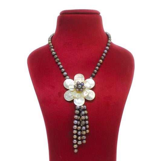 Elegant Large MOP Flower Freshwater Pearl Jewelry Set For Women-Maya Bazaar