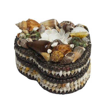 Vintage Heart Shaped Seashell Decorative Jewelry Box Seashell Show Pieces For Home Decor Item-Maya Bazaar