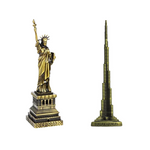 Burj Khalifa, Eiffel Tower, Big Ben Tower Combo Model Replica, Table Decorative Showpiece, Home Office Decor, Antique, Metal - 18CM