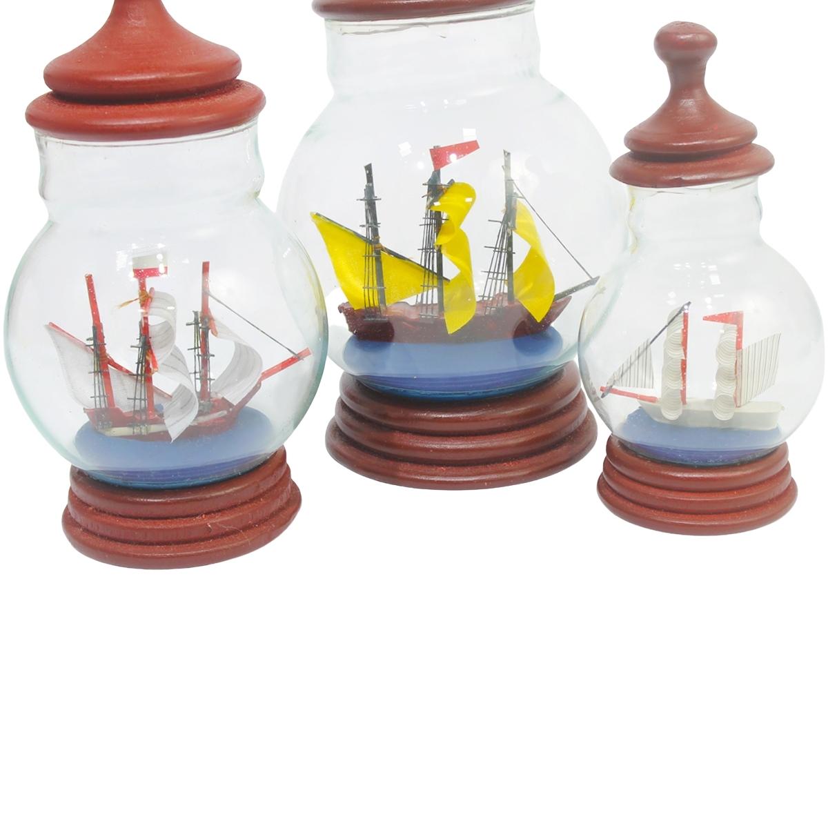 Maya Bazaar Creative Gifts for Home Pirate Ship Sailing Boat Inside Jar-Maya Bazaar