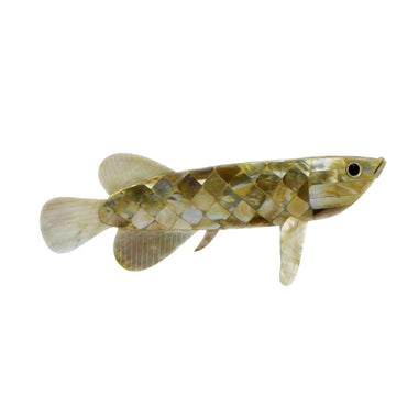 Golden Mother Of Pearl(MOP) Seashell Fish Sculpture For Home & Office - Maya Bazaar