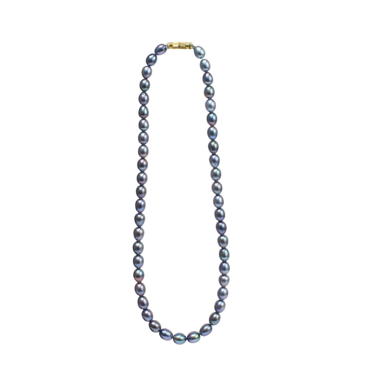 Large Black Freshwater Pearl Designer Necklace For Women & Girls-Maya Bazaar