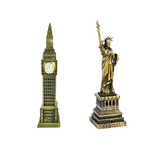 Burj Khalifa, Eiffel Tower, Big Ben Tower Combo Model Replica, Table Decorative Showpiece, Home Office Decor, Antique, Metal - 18CM