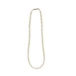 Long White Button Shaped Pearl necklace for women-Maya Bazaar