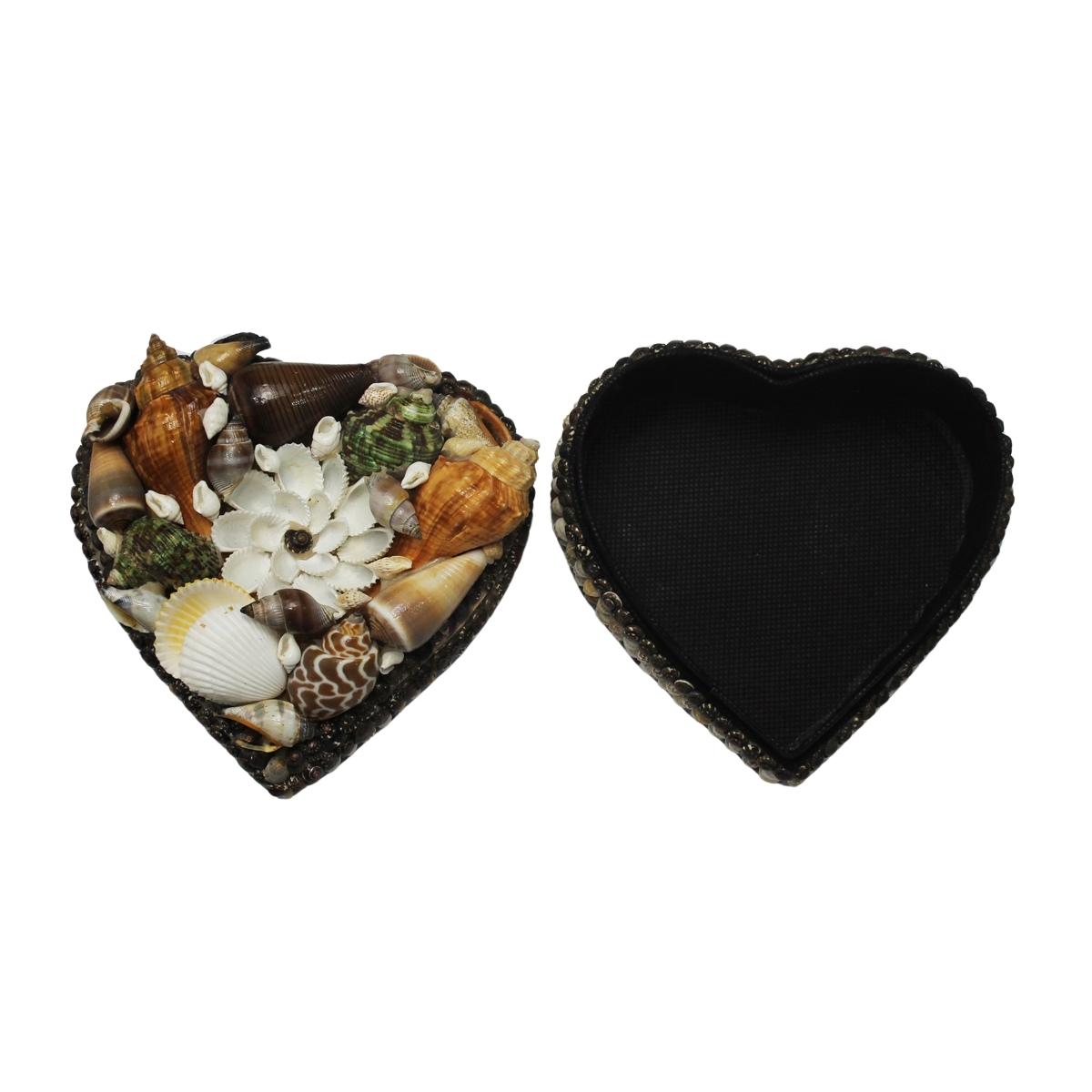 Vintage Heart Shaped Seashell Decorative Jewelry Box Seashell Show Pieces For Home Decor Item-Maya Bazaar