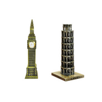 Burj Khalifa, Eiffel Tower, Big Ben Tower Combo Model Replica, Table Decorative Showpiece, Home Office Decor, Antique, Metal - 18CM