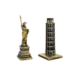 Burj Khalifa, Eiffel Tower, Big Ben Tower Combo Model Replica, Table Decorative Showpiece, Home Office Decor, Antique, Metal - 18CM