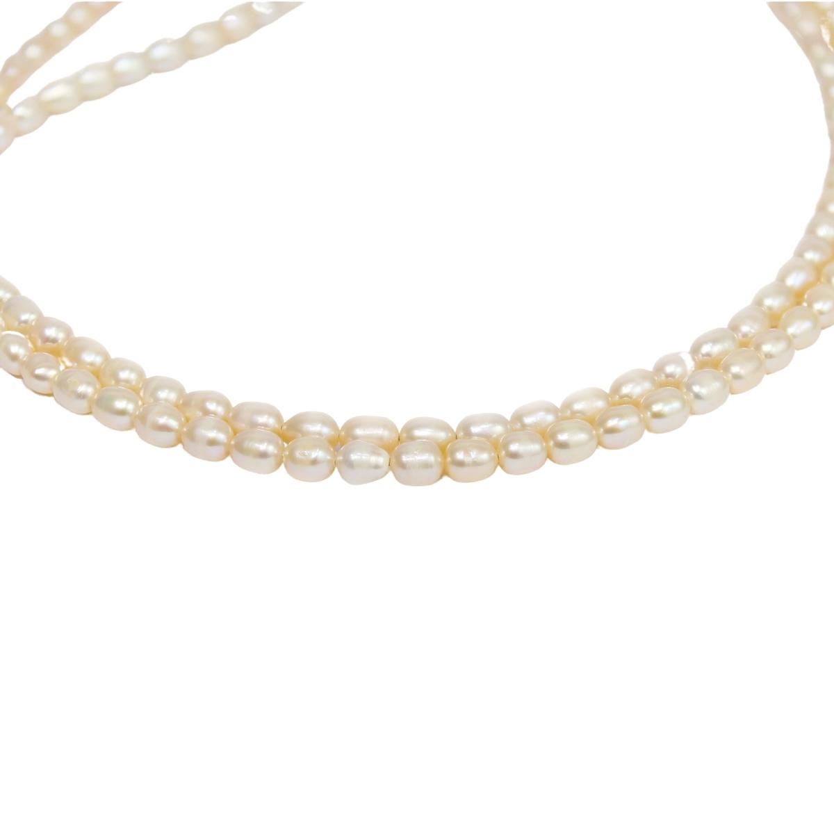 Double Layer Peach Freshwater Designer Pearl Necklace for women   -Maya Bazaar