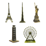 Burj Khalifa, Eiffel Tower, Big Ben Tower Combo Model Replica, Table Decorative Showpiece, Home Office Decor, Antique, Metal - 18CM