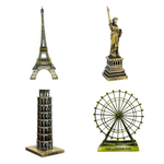 Burj Khalifa, Eiffel Tower, Big Ben Tower Combo Model Replica, Table Decorative Showpiece, Home Office Decor, Antique, Metal - 18CM