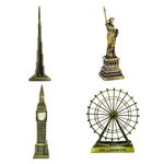Burj Khalifa, Eiffel Tower, Big Ben Tower Combo Model Replica, Table Decorative Showpiece, Home Office Decor, Antique, Metal - 18CM