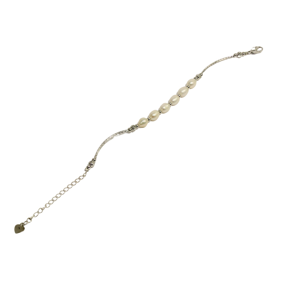 White Designer Heart Hanging pearl bracelets for women girls stylish bracelet-Maya Bazaar