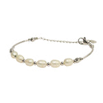 White Designer Heart Hanging pearl bracelets for women girls stylish bracelet-Maya Bazaar