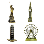 Burj Khalifa, Eiffel Tower, Big Ben Tower Combo Model Replica, Table Decorative Showpiece, Home Office Decor, Antique, Metal - 18CM