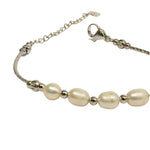 White Designer Heart Hanging pearl bracelets for women girls stylish bracelet-Maya Bazaar
