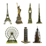 Burj Khalifa, Eiffel Tower, Big Ben Tower Combo Model Replica, Table Decorative Showpiece, Home Office Decor, Antique, Metal - 18CM