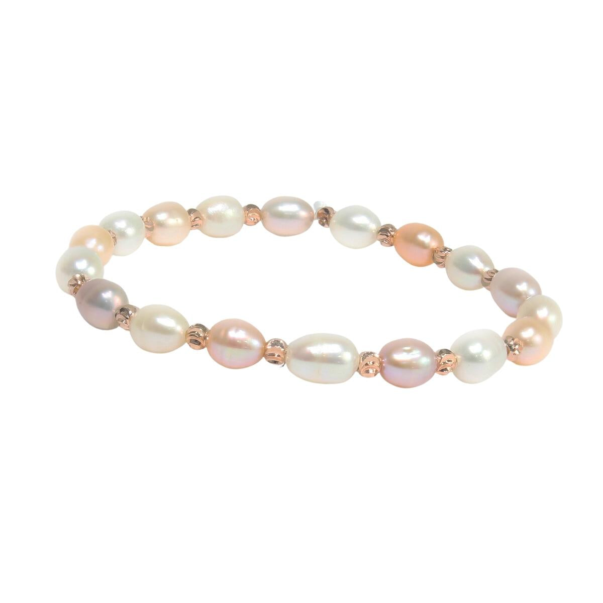 Rose & White Freshwater Pearl bracelets for women girls stylish bracelet-Maya Bazaar