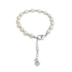 White Designer Heart Hanging pearl bracelets for women girls stylish bracelet-Maya Bazaar