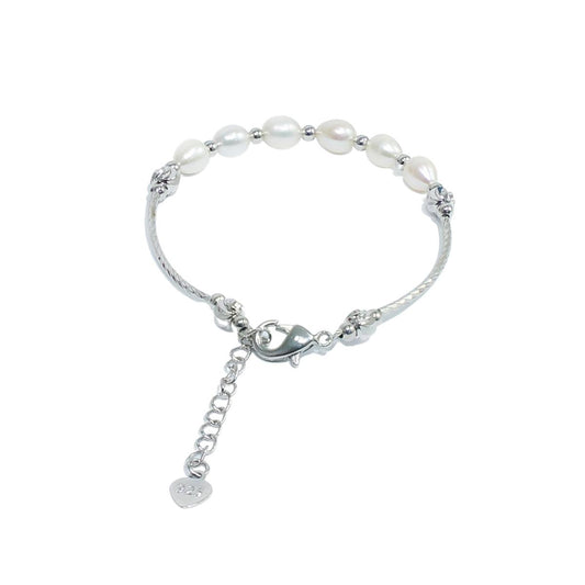 White Limited Edition Heart Hanging pearl bracelets for women girls stylish bracelet